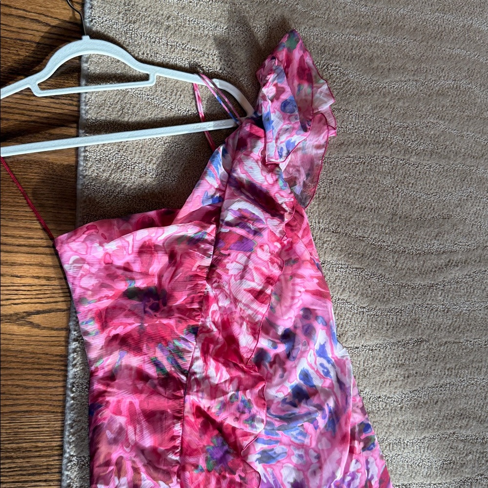 Zara Ruffled Asymmetrical One-Shoulder Dress - Picture 16 of 17